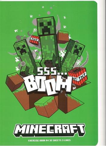 ASTRA ZESZYT A4 32K 3 LINIE = KOLOROWE  DO NAUKI PISANIA MINECRAFT 102 025 058  /10/