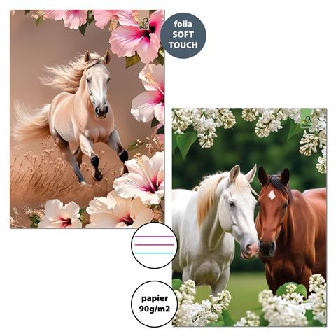 BEE-BEE ZESZYT A5 32K 3 LINIE = KOLOR   90G/M2 BF HORSES /10/