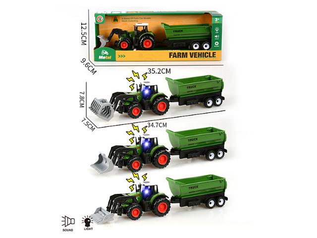 BIGTOYS TRAKTOR Z PRZYCZEPĄ ŚWIATŁO, DŹWIĘK BA8710