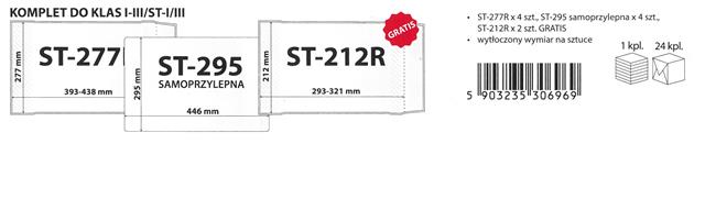 MAJEWSKI-OKŁADKI-KOMPLET DO KLAS I-III, ST-I/III (Skład: ST-277 x4szt. ST-295 samoprzylepna x4szt. ST-212R x2szt)