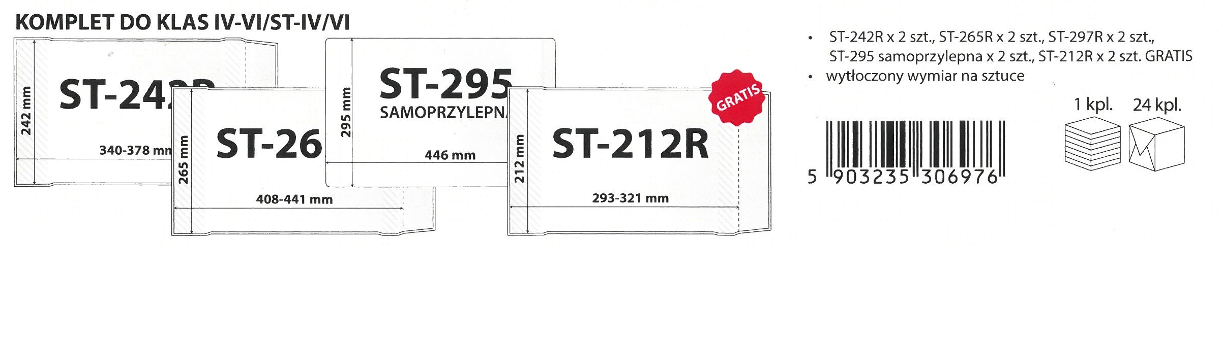 MAJEWSKI-OKŁADKI-KOMPLET DO KLAS IV-VI, ST-IV/VI (Skład:ST-242 x2szt,ST-265 x2szt, ST-297 x2szt,ST-212 x2szt ST295 x2szt