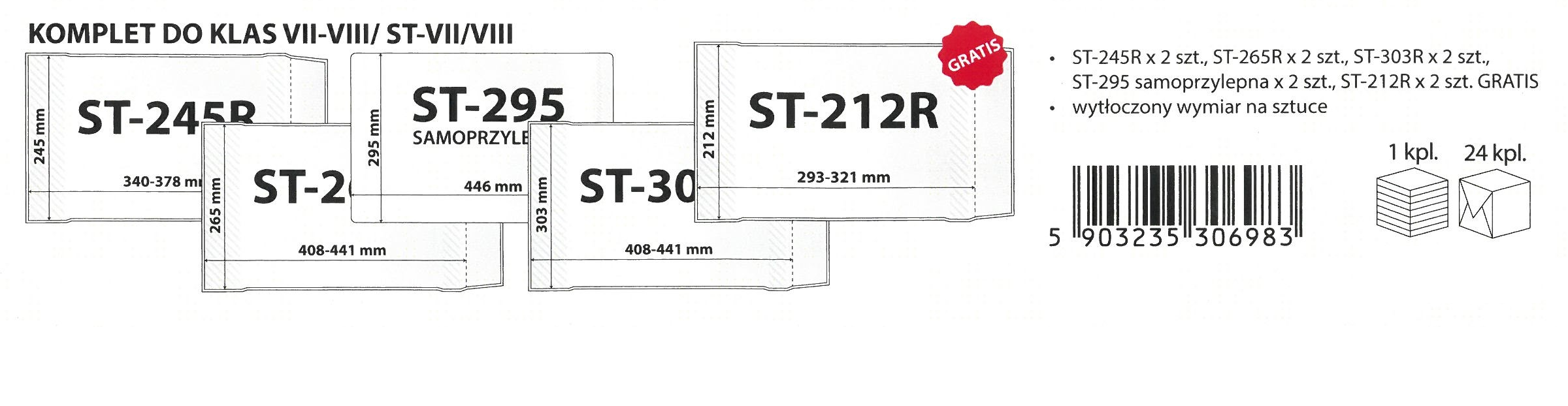 MAJEWSKI-OKŁADKI-KOMPLET DO KLAS VII-VIII,ST-VII/VIII (ST-245 x2szt,ST-265 x2szt,ST-303 x2szt ST-295 x2szt ST-212 x2szt
