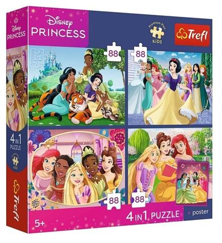 TREFL PUZZLE 4X88EL ROMANTYCZNE KSIĘŻNICZKI PREMIUM PLUS KIDS 34700