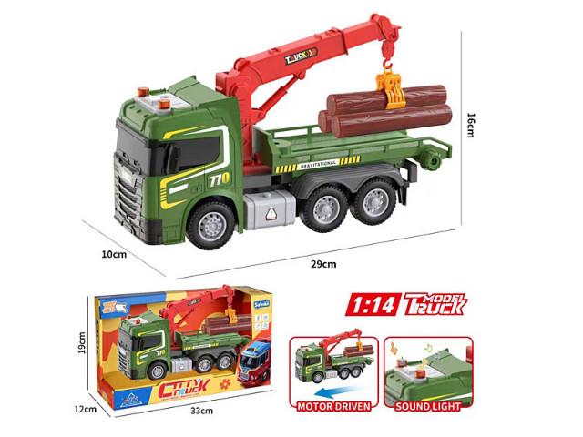 BIGTOYS CIĘŻARÓWKA ŚW/DŹW Z DREWNEM BA1742