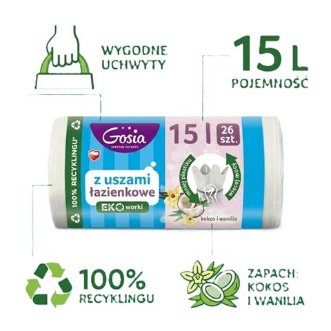 GOSIA WORKI NA ŚMIECI 15L/26  BIAŁE ŁAZIENKOWE POLITAN