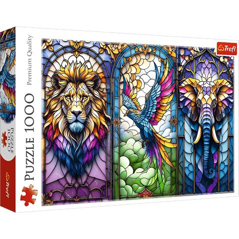 TREFL PUZZLE 1000EL WITRAŻ: ZWIERZĘTA 10957