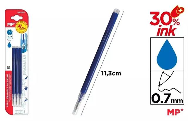 MP-WKŁADY DO DŁUGOPISU WYAZYWALNEGO 0.7MM OP.3SZT PE215A /24/