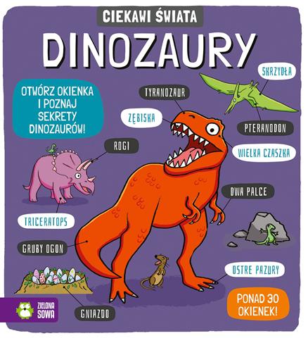 ZIELONA SOWA KSIĄŻECZKA CIEKAWI ŚWIATA DINOZAURY