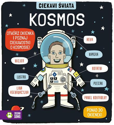 ZIELONA SOWA KSIĄŻECZKA CIEKAWI ŚWIATA KOSMOS