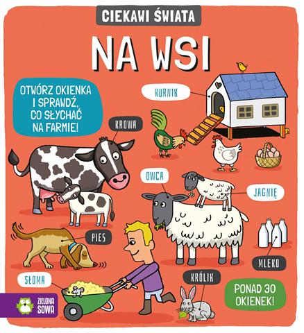 ZIELONA SOWA KSIĄŻECZKA CIEKAWI ŚWIATA NA WSI