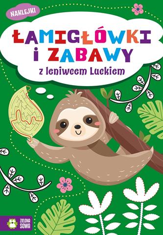 ZIELONA SOWA KSIĄŻECZKA ŁAMIGŁÓWKI I ZABAWY Z LENIWCEM LUCKIEM