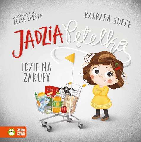 ZIELONA SOWA KSIĄŻECZKA JADZIA Z PĘTELKĄ IDZIE NA ZAKUPY