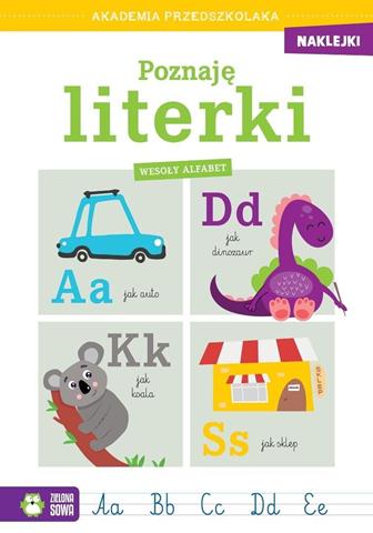 ZIELONA SOWA KSIĄŻECZKA AKADEMIA PRZEDSZKOLAKA POZNAJĘ LITERKI WESOŁY ALFABET