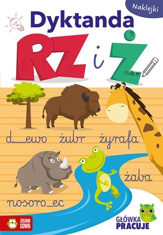 ZIELONA SOWA KSIĄŻECZKA GŁÓWKA PRACUJE DYKTANDA RZ I Ż