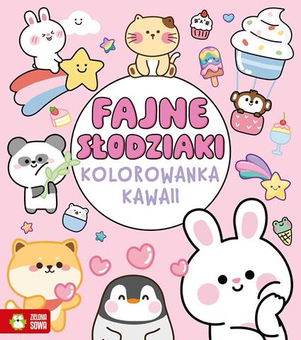 ZIELONA SOWA KOLOROWANKA KAWAII FAJNE SŁODZIAKI