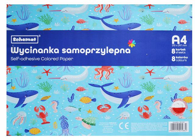WYCINANKA SAMOPRZYLEPNA ANIMALS  A4 8 KARTEK 8 KOLORÓW /20/