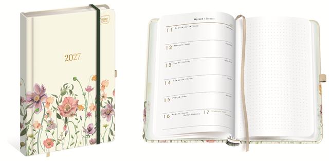 INTERDRUK KALENDARZ KSIĄŻKOWY 2027 A5 192 KARTKI METALLIC FLOWERS