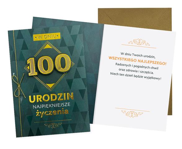 KUKARTKA KARTKA OZDOBNA 100 URODZINY (CYFRY,MĘSKIE) DK-1126