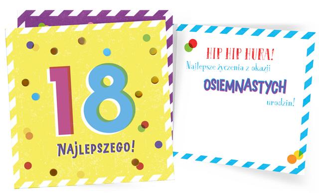 KUKARTKA KARTKA OZDOBNA 18 URODZINY QR-014