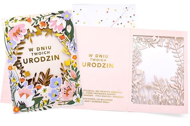 KUKARTKA KARTKA OZDOBNA URODZINY (KWIATY) DKP-108