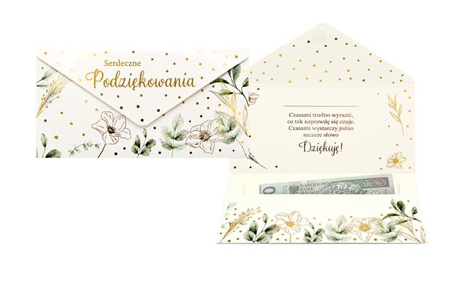 KUKARTKA KOPERTA PODARUNKOWA PODZIĘKOWANIA KOP-043