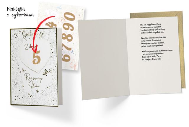 KUKARTKA KARTKA OZDOBNA ROCZNICA I (WYMIENNE CYFRY) DK-673