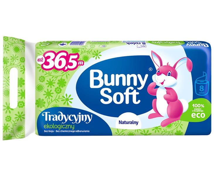 bunny soft papier toal.a'8 36.5m tradycyjny naturalny z banderolą 0014 /8/