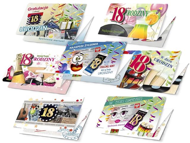 DELTA KARTKA OZDOBNA WB2UR W DNIU 18 URODZIN,URODZINY /10/