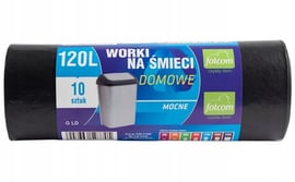 worki na śmieci 120l/10 ld czarne /25/  folcom