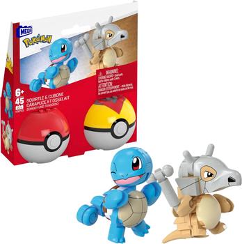 MEGA POKEMON POKEBALL 2PAK SQUIRTLE I CUBONE 46EL HXP15 MATTEL