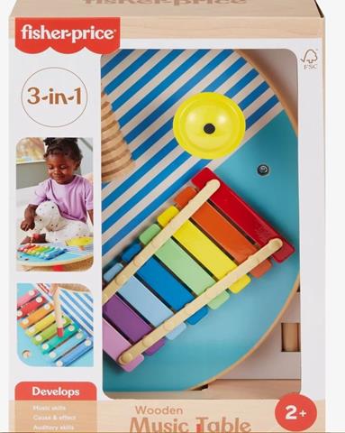FISHER PRICE DREWNIANY MUZYCZNY STOLICZEK HXT91 MATTEL