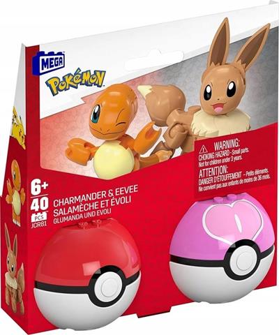 MEGA POKEMON POKEBALL 2PAK CHARMANDER I EEVEE 40EL MATTEL