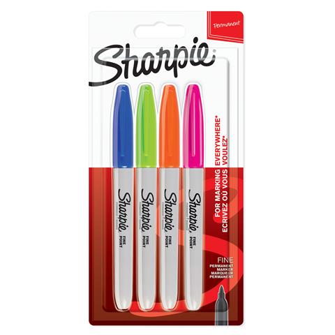 sharpie markery permanentny fine 4 kolory 2065403 newell