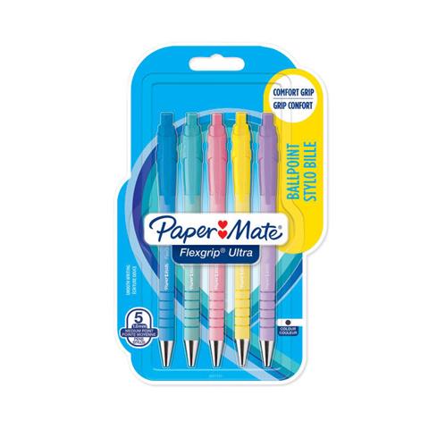 paper mate długopis flex grip ultra     1.0mm  op.5szt wkład czarny newell