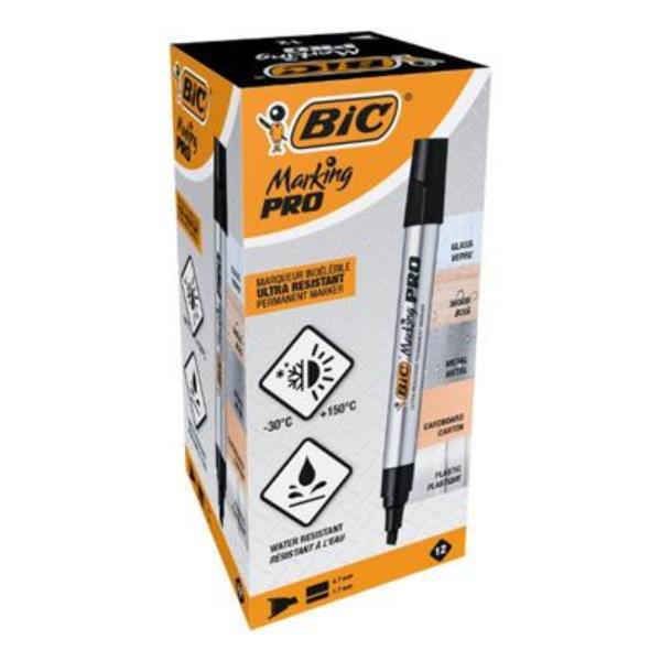 bic-marker permanentny ścięty czarny marking pro /12/