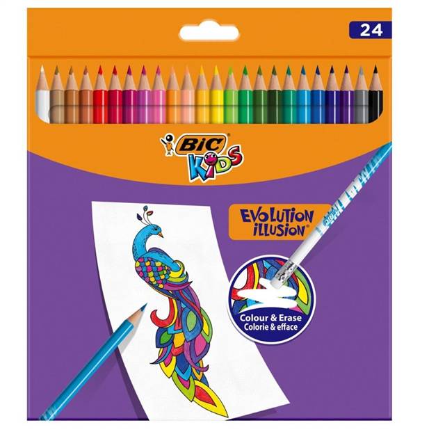 BIC-KREDKI EVOLUTION ILLUSION 24 KOLORÓWWYMAZYWALNE /6/