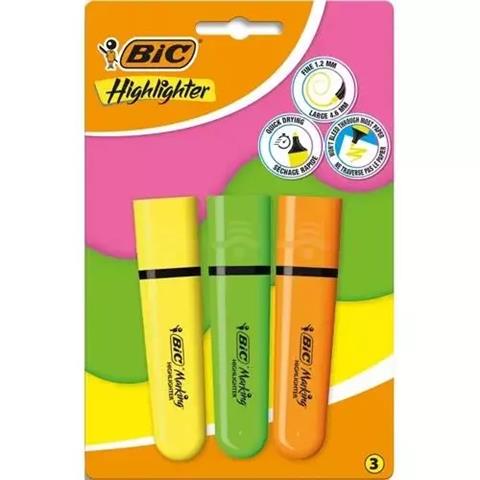 BIC-ZAKREŚLACZE 3 KOLORY HIGHLIGHTER    /10/