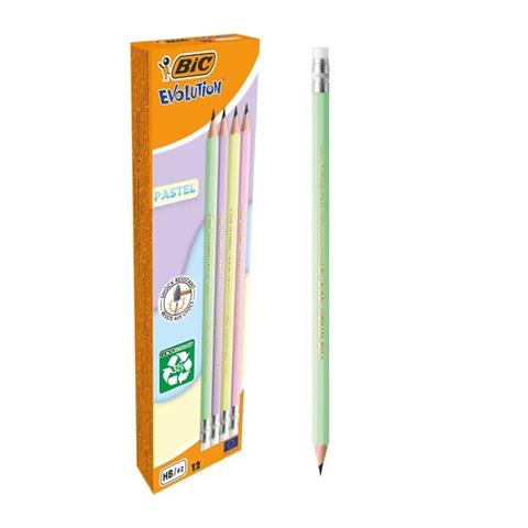 bic-ołówek conte hb z gumką evolution   pastele op.12szt  /6/