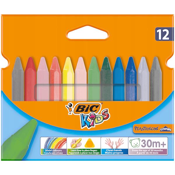 bic-kredki kids 12kol plastidecor triangle świecowe /12/