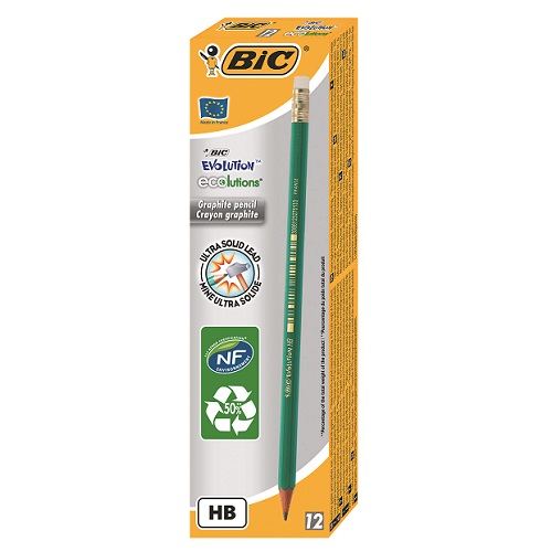 bic-ołówek hb z gumką evolution a'12    eco 655