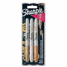 sharpie markery permanentne metaliczne  srebrny,złoty,miedziany op.3szt newell /12/