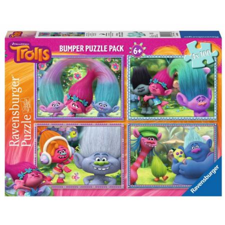 ravensburger puzzle 4x100el trolls      tm toys