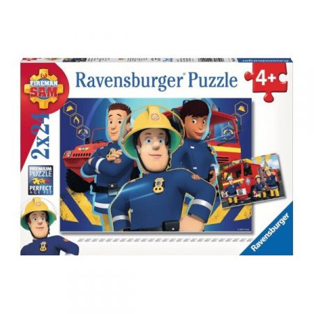 ravensburger puzzle 2x24el strażak sam  niesie pomoc 090426 tm toys