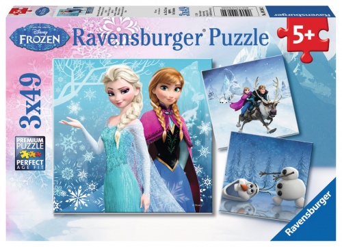 ravensburger puzzle 3x49el kraina lodu-zimowe przygody 092642 tm toys
