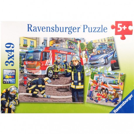 ravensburger puzzle 3x49el służby w potrzebie 093359 tmtoys
