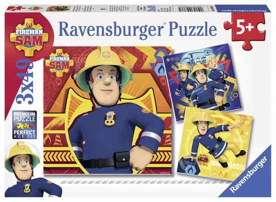ravensburger puzzle 3x49el strażak sam 070657 tm toys