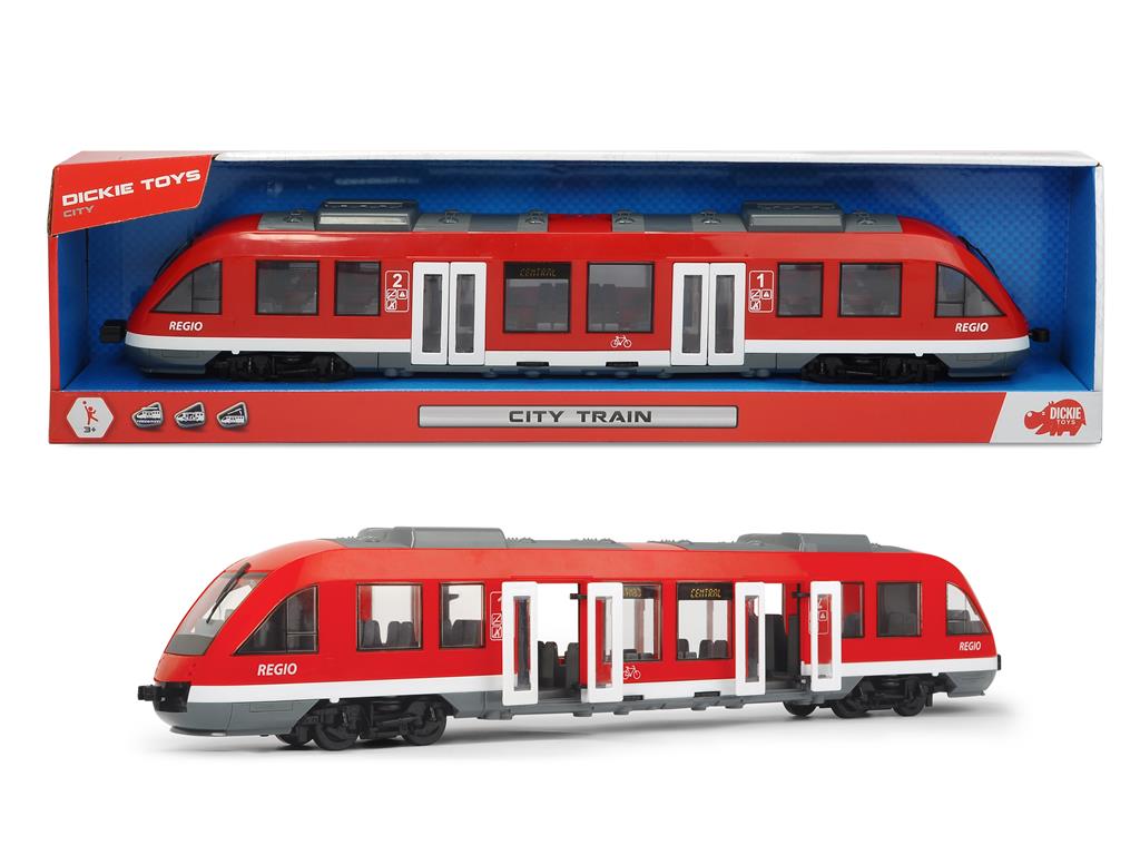 DICKIE CITY TRAIN TRAMWAJ Z OTWIERANYMI DRZWIAMI 374-8002 SIMBA