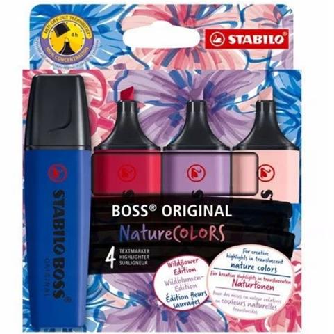 STABILO ZAKREŚLACZ BOSS 70/4 NATURE COLORS WILDFLOWERS 4-KOL.,