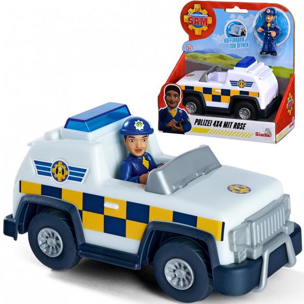 strażak sam jeep policyjny mini z figurką rose simba