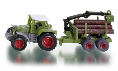 siku 1645 traktor z leśną przyczepą     trefl